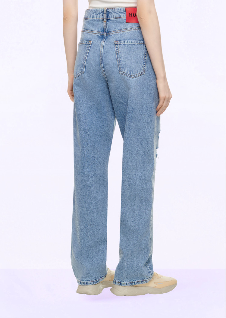 Джинсы Relaxed Relaxed fit Высокая для женщин (476301), цвет Синий - №4