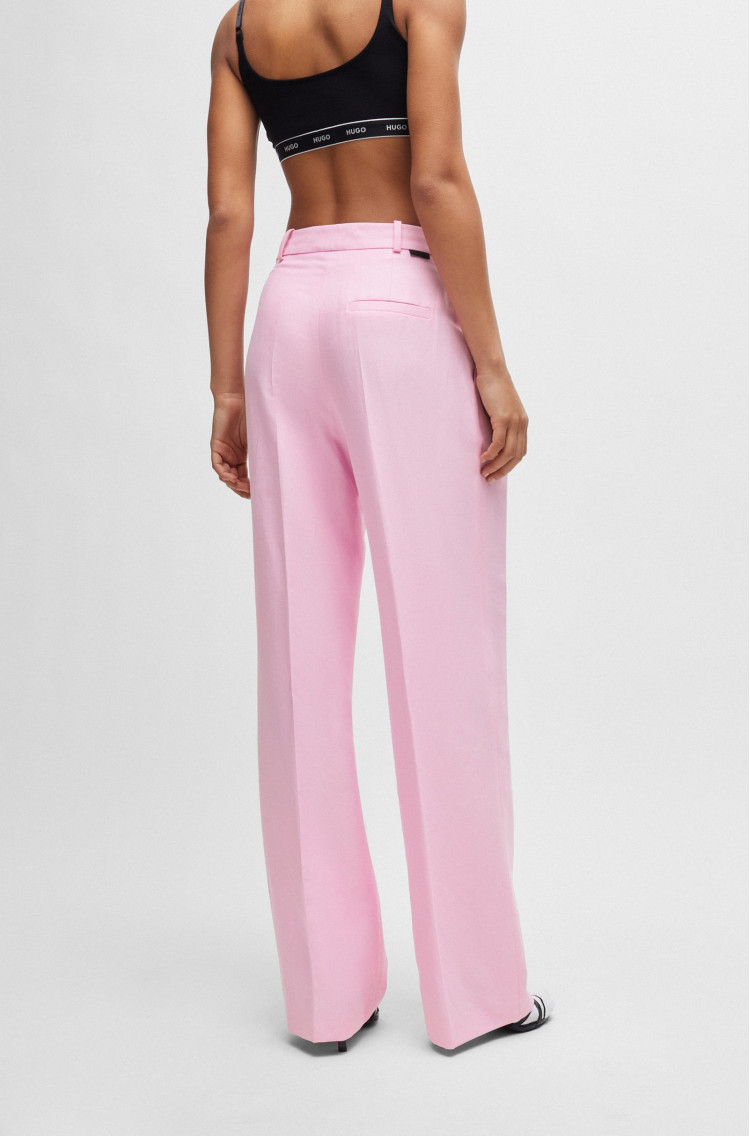 Брюки повседневные Relaxed Fit Высокая для женщин (476320), цвет Розовый - №4