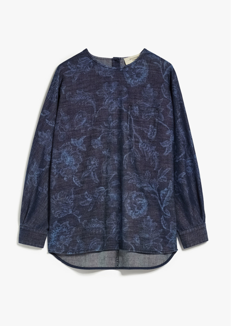 Блуза с длинным рукавом Relaxed Fit: свободный крой для максимального комфорта.