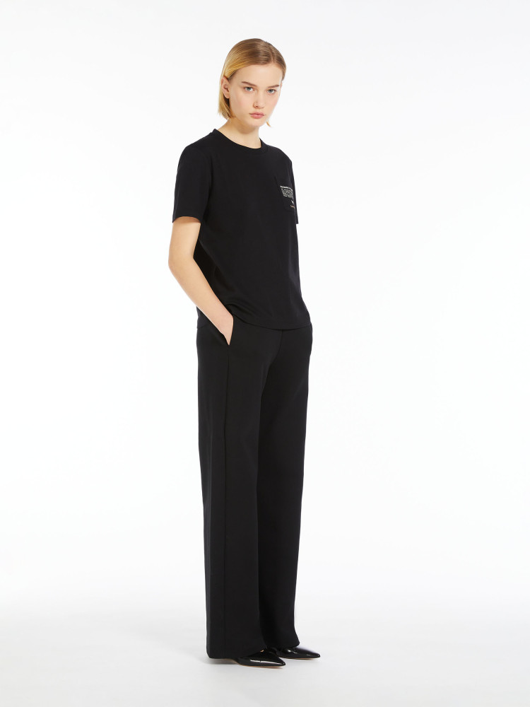 Брюки джерсі Relaxed Fit Висока для жінок (476770), колір Чорний - №2