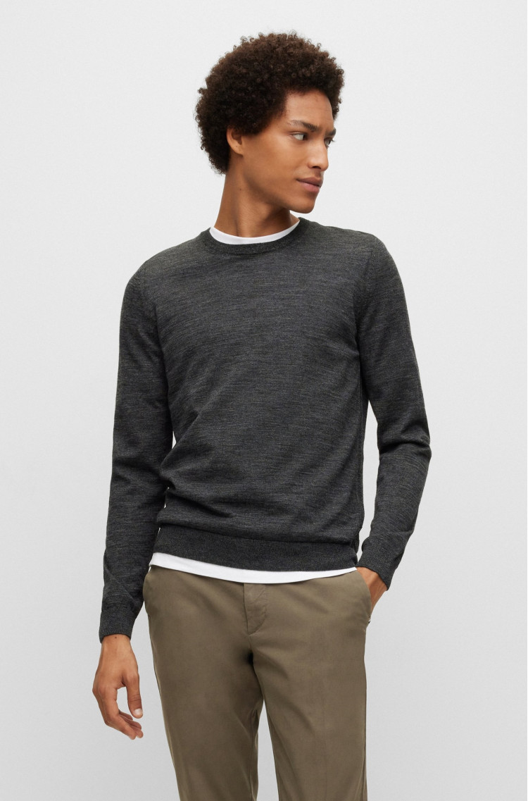 Джемпер Slim fit для чоловіків (477234), колір Сірий - №2