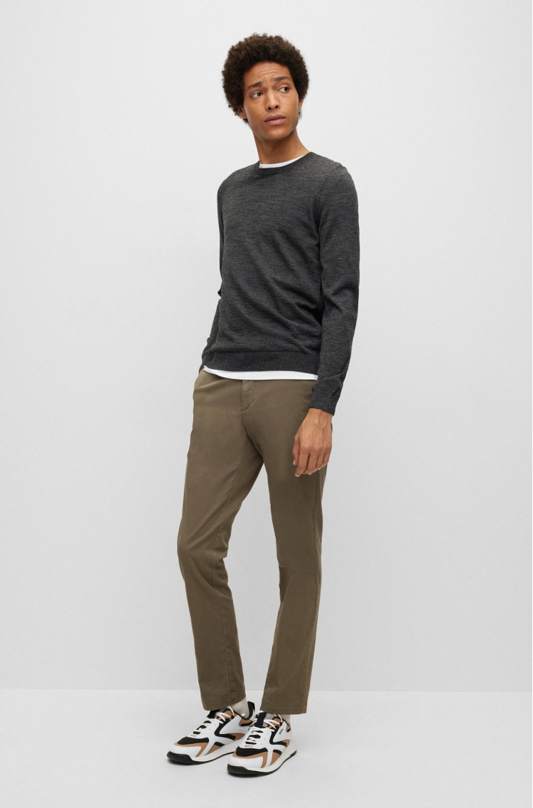 Джемпер Slim fit для чоловіків (477234), колір Сірий - №3