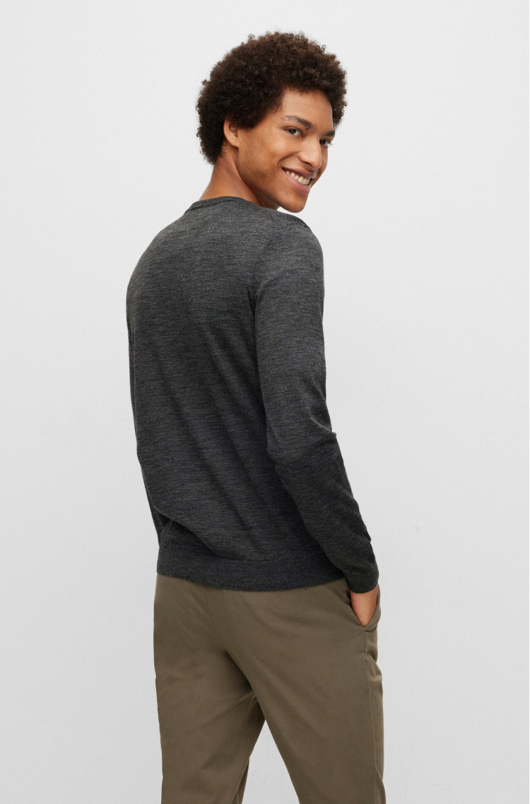 Джемпер Slim fit для чоловіків (477234), колір Сірий - №4