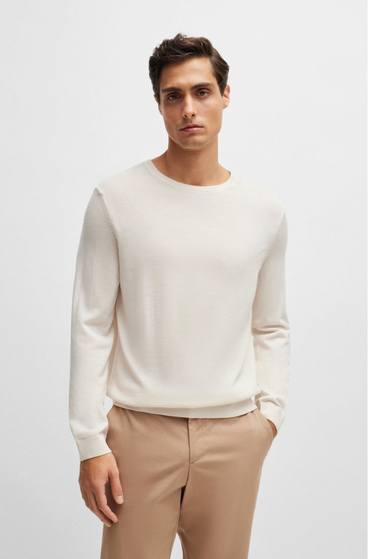 Джемпер Slim Fit для чоловіків (477235), колір Молочний - №2