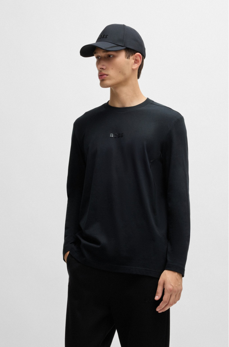 Футболка с длинным рукавом Regular fit для мужчин (477302), цвет Черный - №2