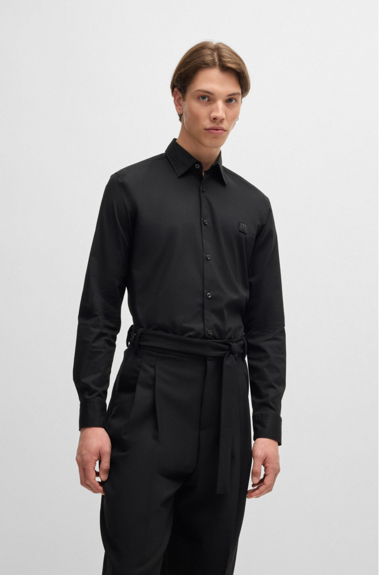 Сорочка повсякденна Slim fit для чоловіків (477339), колір Чорний - №2
