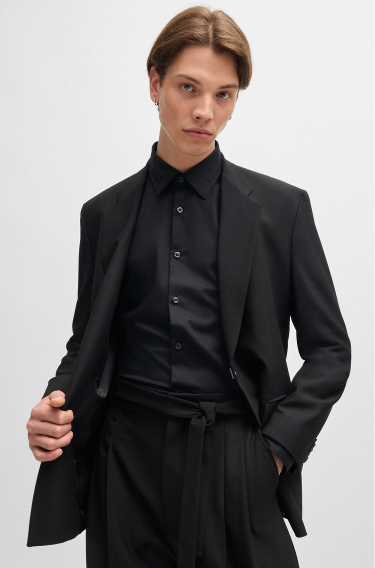 Сорочка повсякденна Slim fit для чоловіків (477339), колір Чорний - №5