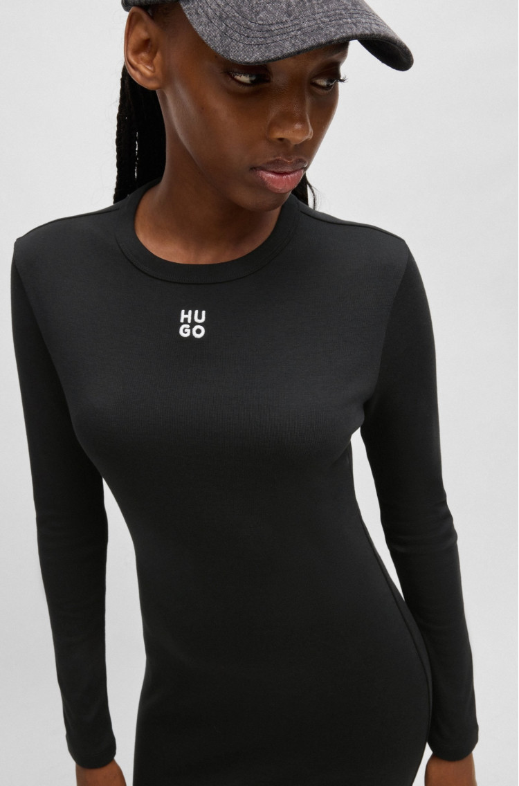 Платья миди Slim Fit для женщин (477423), цвет Черный - №9
