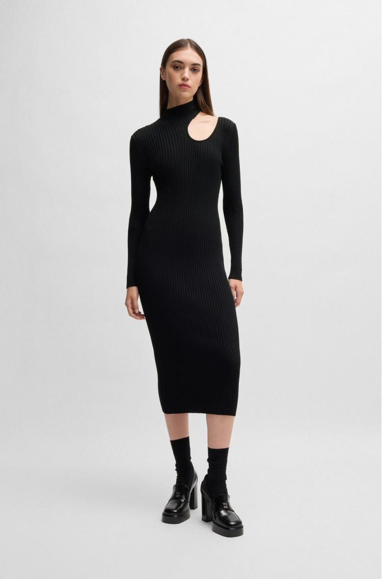 Сукні максі Slim Fit для жінок (477433), колір Чорний - №3