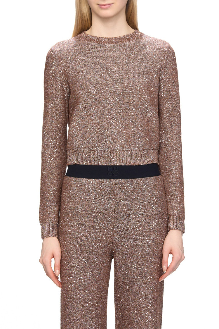 Джемпер Slim fit для женщин (477441), цвет Коричневый - №2