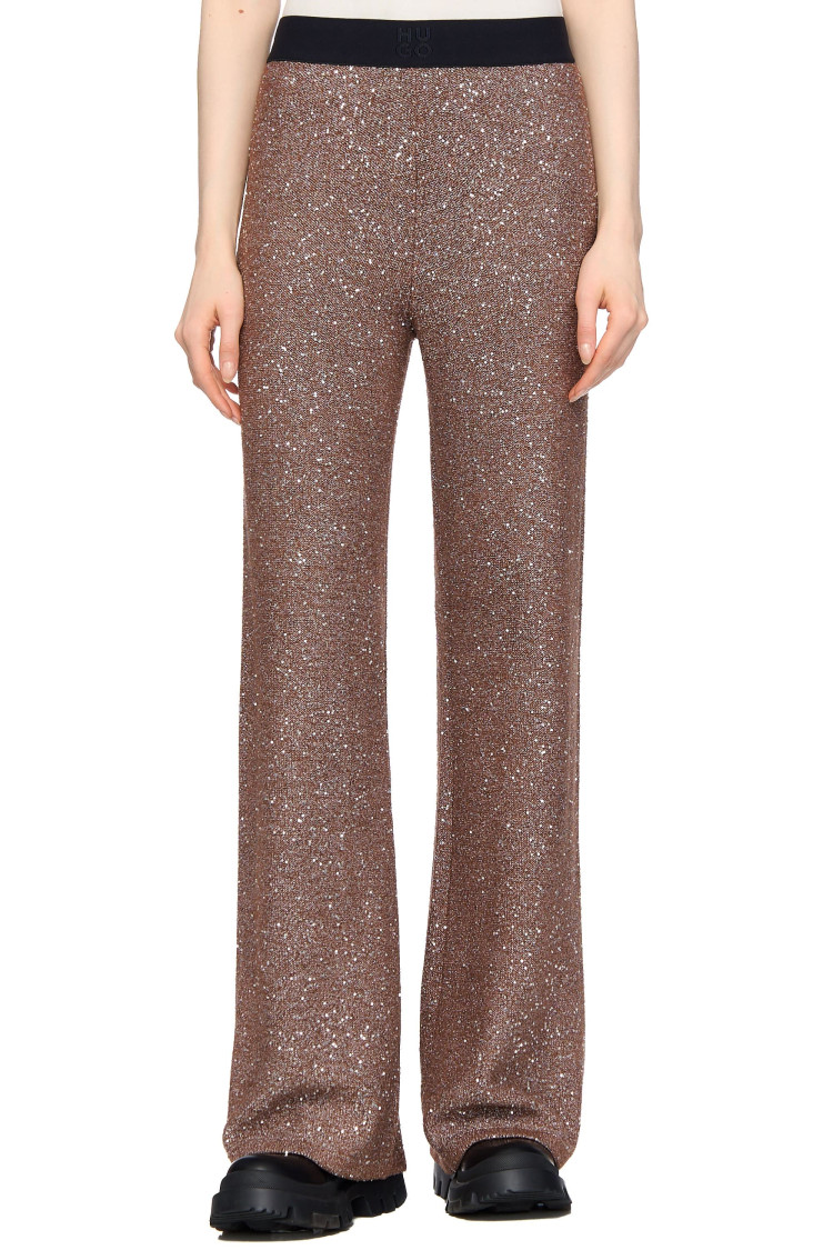 Брюки fashion Slim Fit Висока для жінок (477442), колір Коричневий - №2