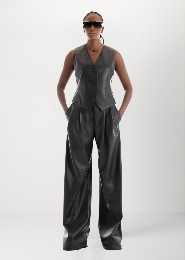 Брюки повседневные Relaxed fit Высокая для женщин (477490), цвет Черный - №2