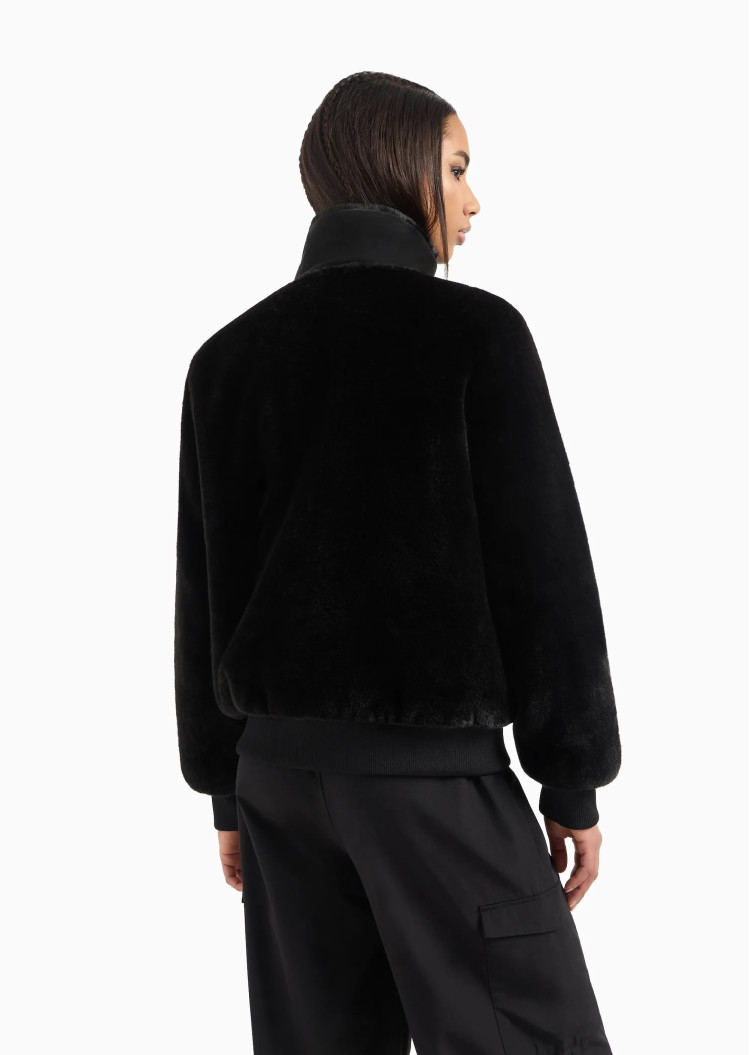 Шуба Slim fit для жінок (477528), колір Чорний - №4