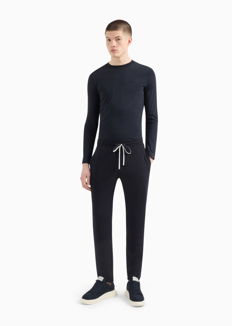 Футболка з довгим рукавом Slim fit для чоловіків (477565), колір Синій - №3