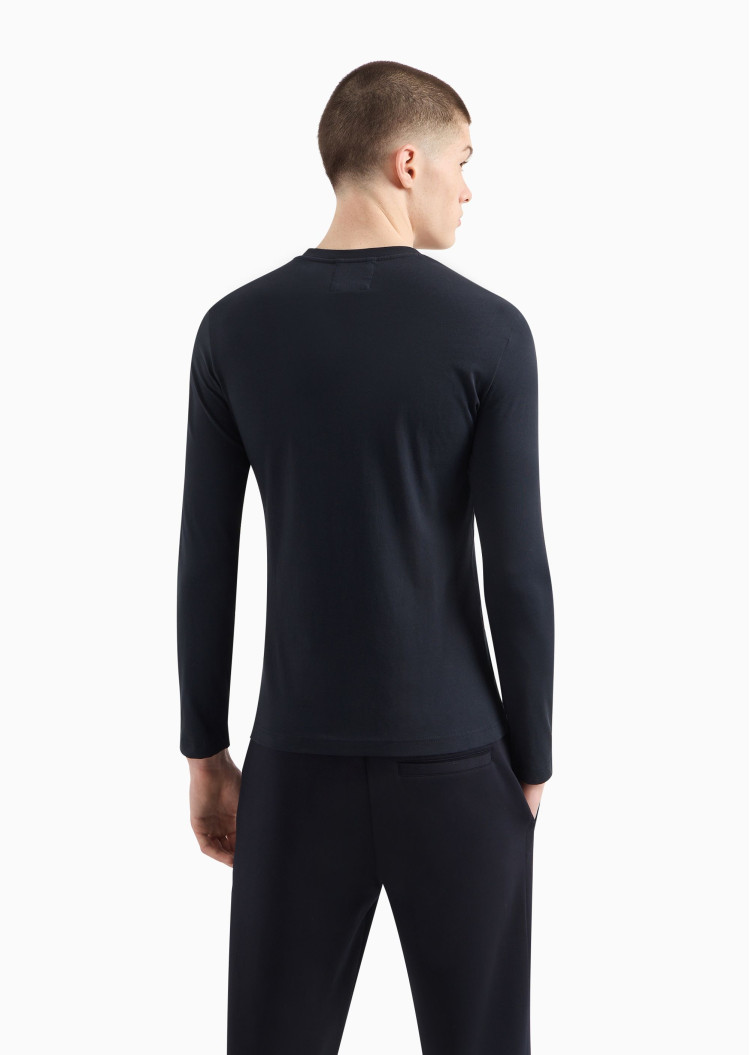Футболка з довгим рукавом Slim fit для чоловіків (477565), колір Синій - №4