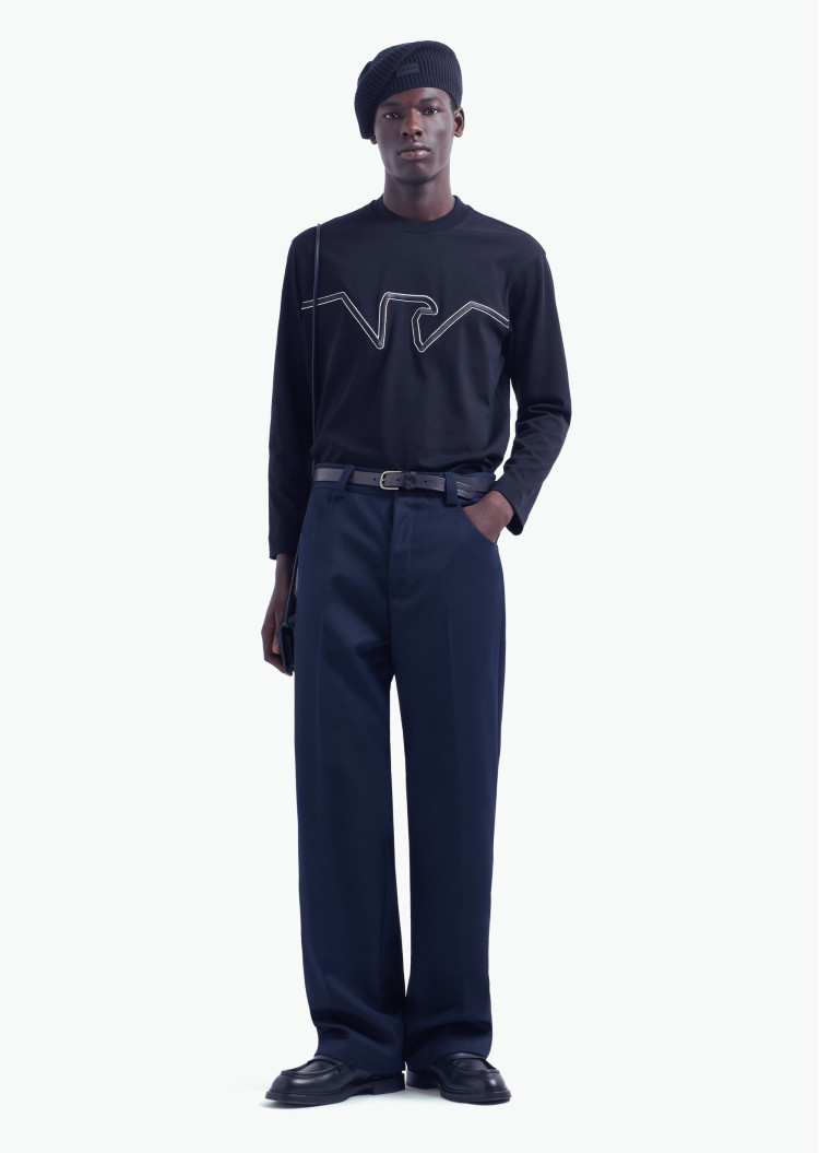 Футболка з довгим рукавом Regular fit для чоловіків (477577), колір Синій - №3