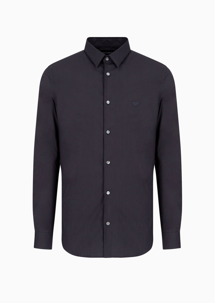 Сорочка деловая Slim fit для мужчин (477597), цвет Синий - №1
