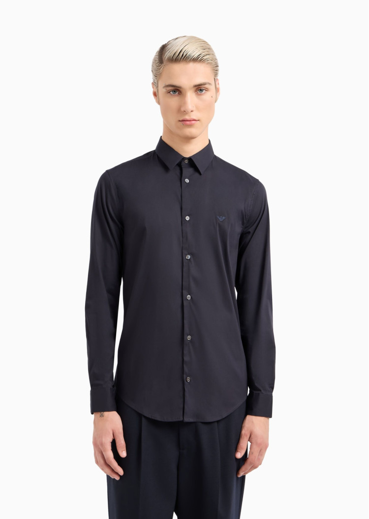 Сорочка деловая Slim fit для мужчин (477597), цвет Синий - №2