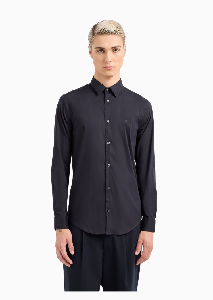 Сорочка деловая Slim Fit для мужчин (477597), цвет Синий - №2