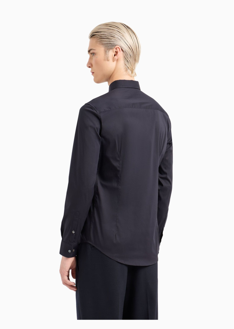 Сорочка деловая Slim Fit для мужчин (477597), цвет Синий - №4