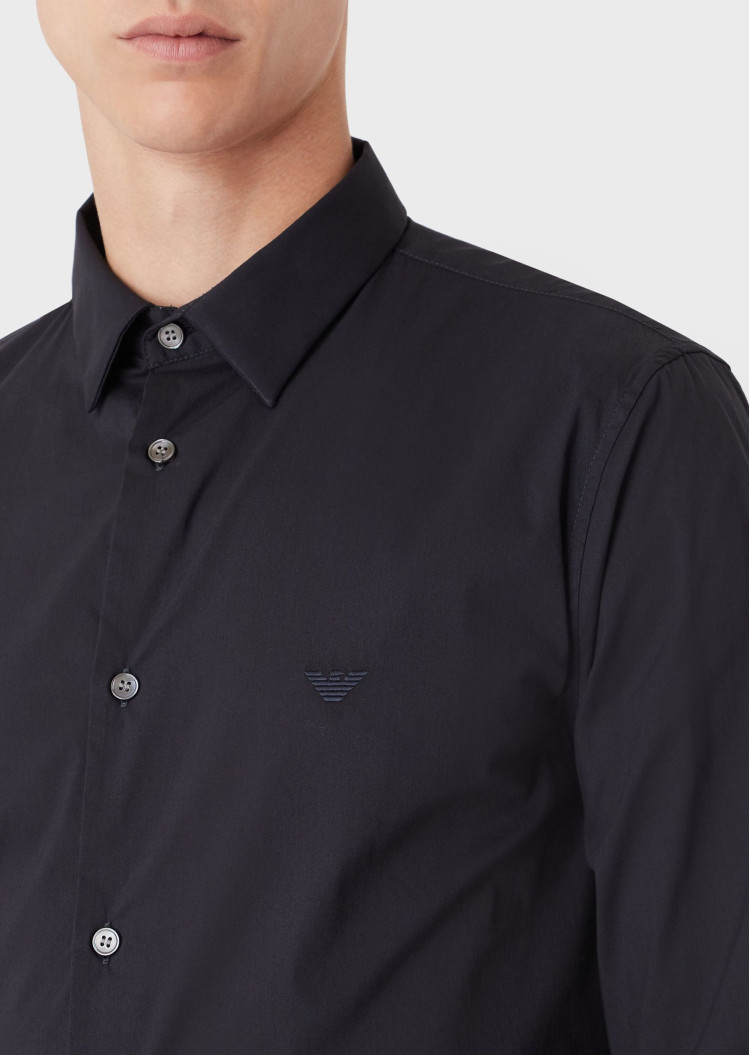 Сорочка деловая Slim Fit для мужчин (477597), цвет Синий - №5