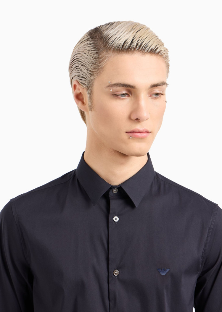 Сорочка деловая Slim fit для мужчин (477597), цвет Синий - №6