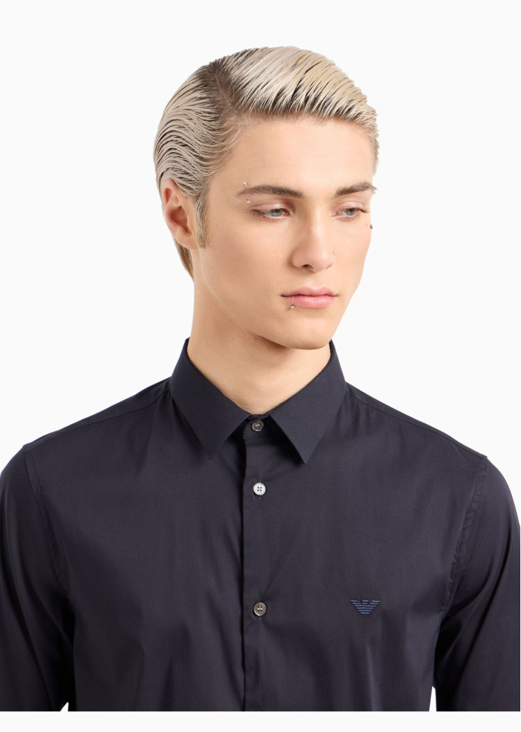 Сорочка деловая Slim Fit для мужчин (477597), цвет Синий - №6
