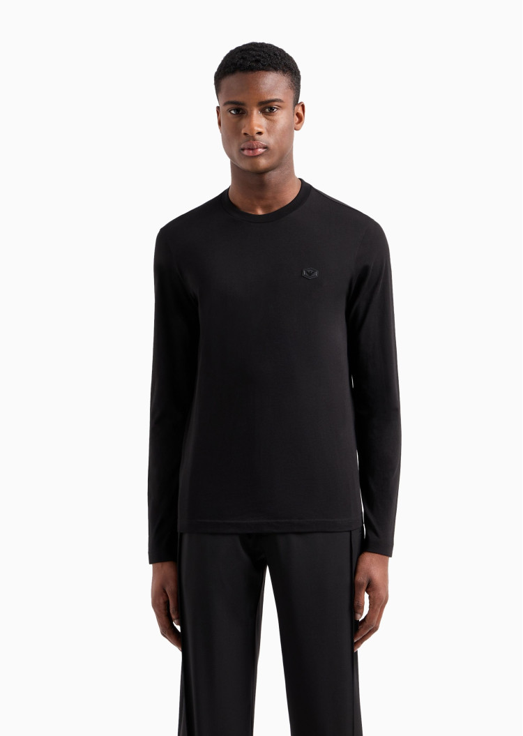 Футболка с длинным рукавом Slim fit для мужчин (477616), цвет Черный - №2