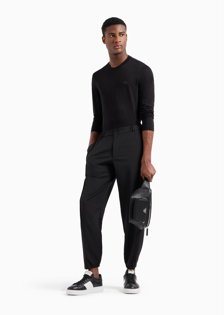 Футболка с длинным рукавом Slim fit для мужчин (477616), цвет Черный - №3