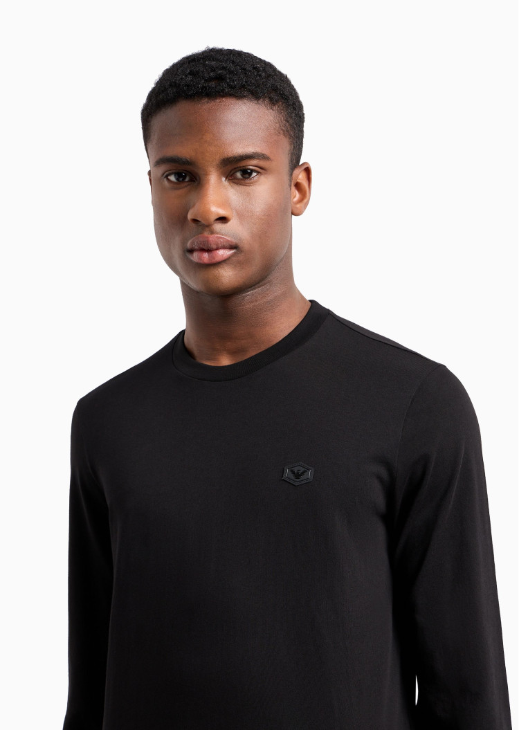 Футболка с длинным рукавом Slim fit для мужчин (477616), цвет Черный - №5
