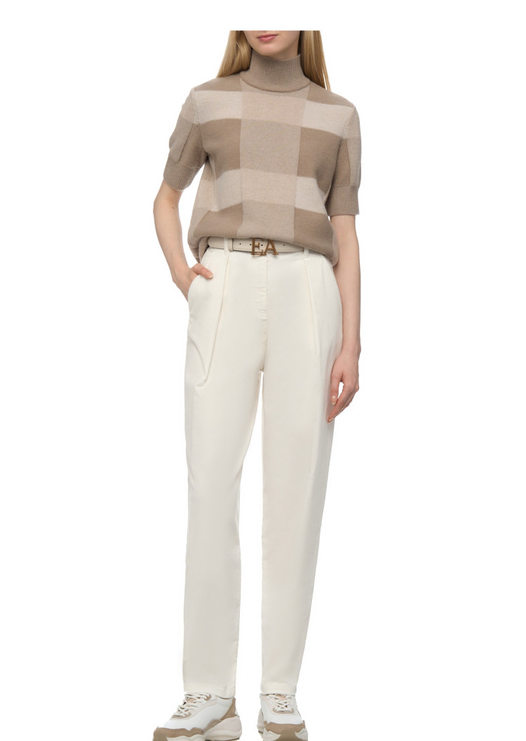 Брюки fashion Regular fit Висока для жінок (477707), колір Білий - №3