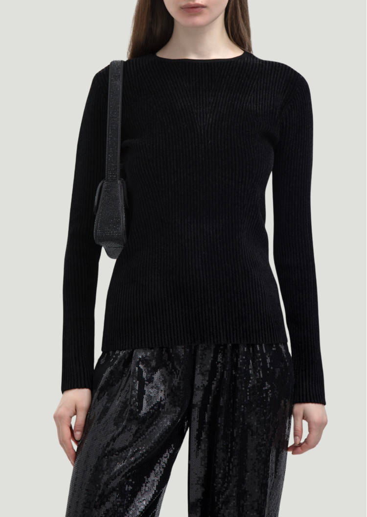 Джемпер Slim fit для жінок (477713), колір Чорний - №2