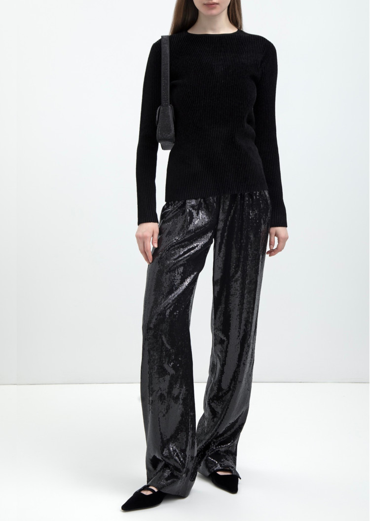 Джемпер Slim fit для жінок (477713), колір Чорний - №3
