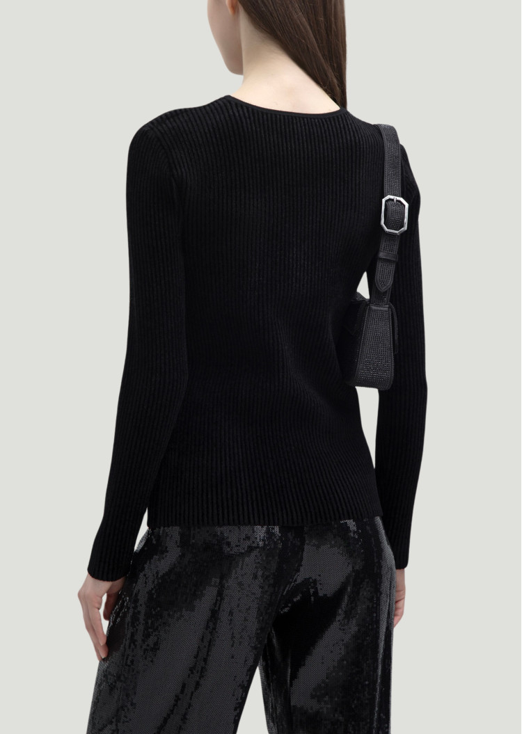 Джемпер Slim fit для жінок (477713), колір Чорний - №4
