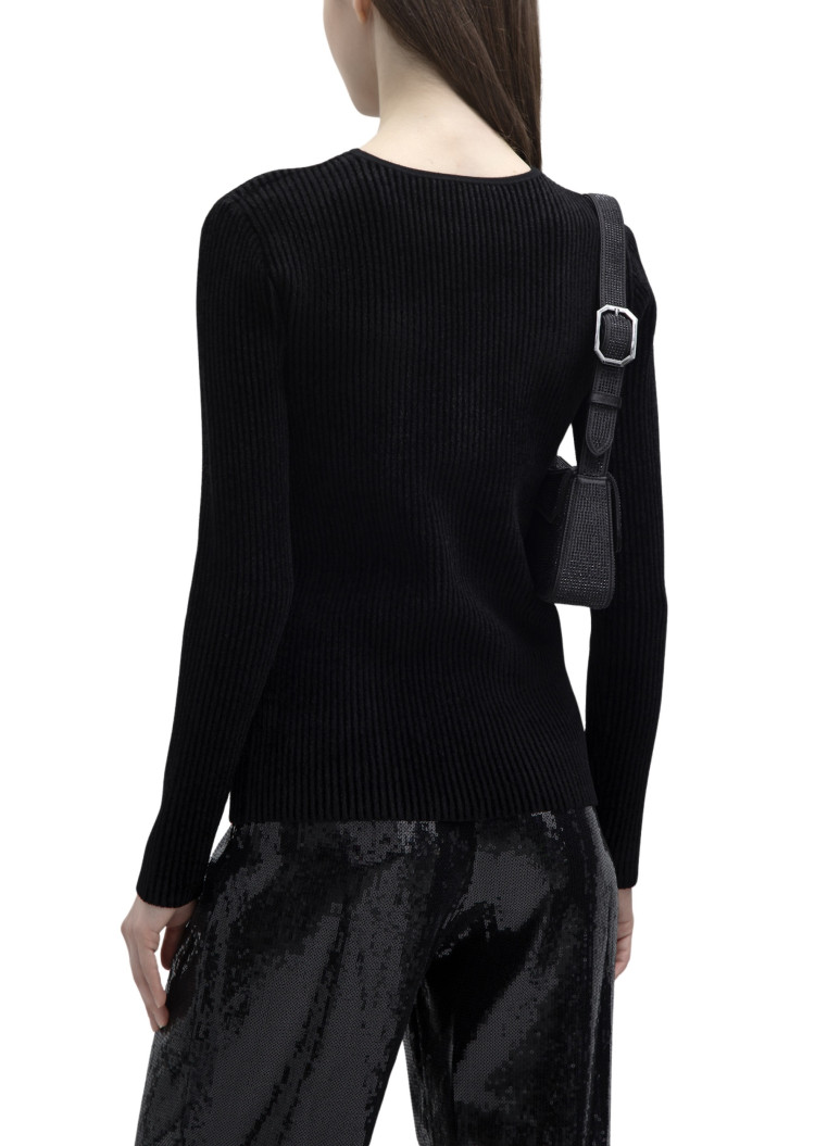 Джемпер Slim Fit для жінок (477713), колір Чорний - №4
