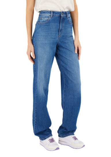 Джинсы Regular Regular Fit: классический крой, средняя свобода движений. Высокая