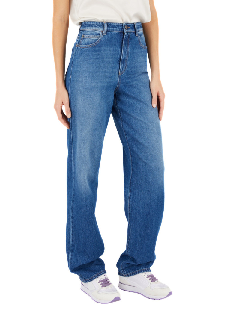 Джинсы Regular Regular fit Высокая для женщин (477731), цвет Синий - №2