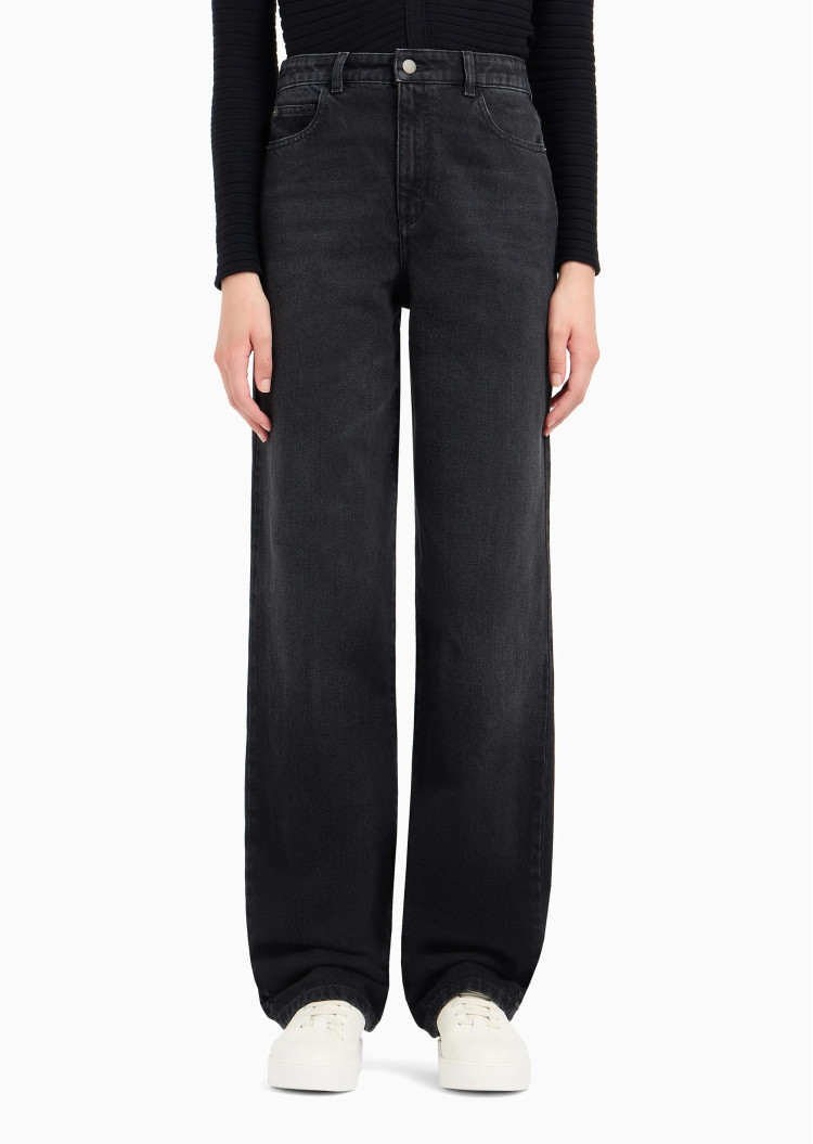 Джинсы Regular Regular fit Высокая для женщин (477737), цвет Черный - №2