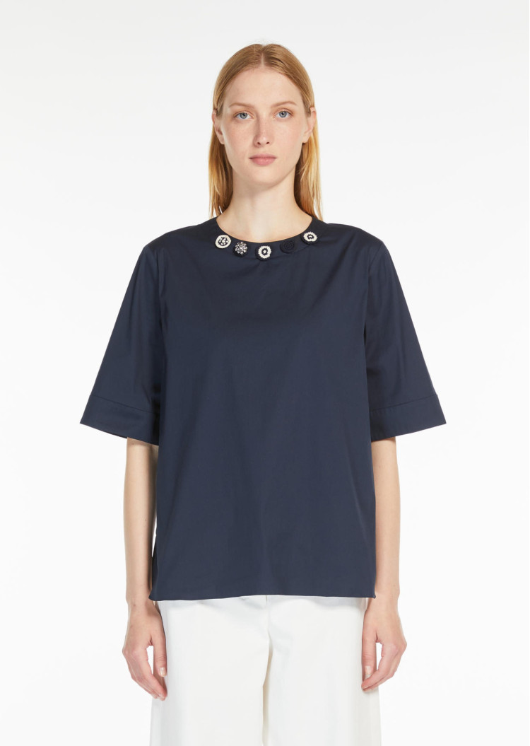 Блуза с коротким рукавом Regular fit для женщин (478455), цвет Синий - №2