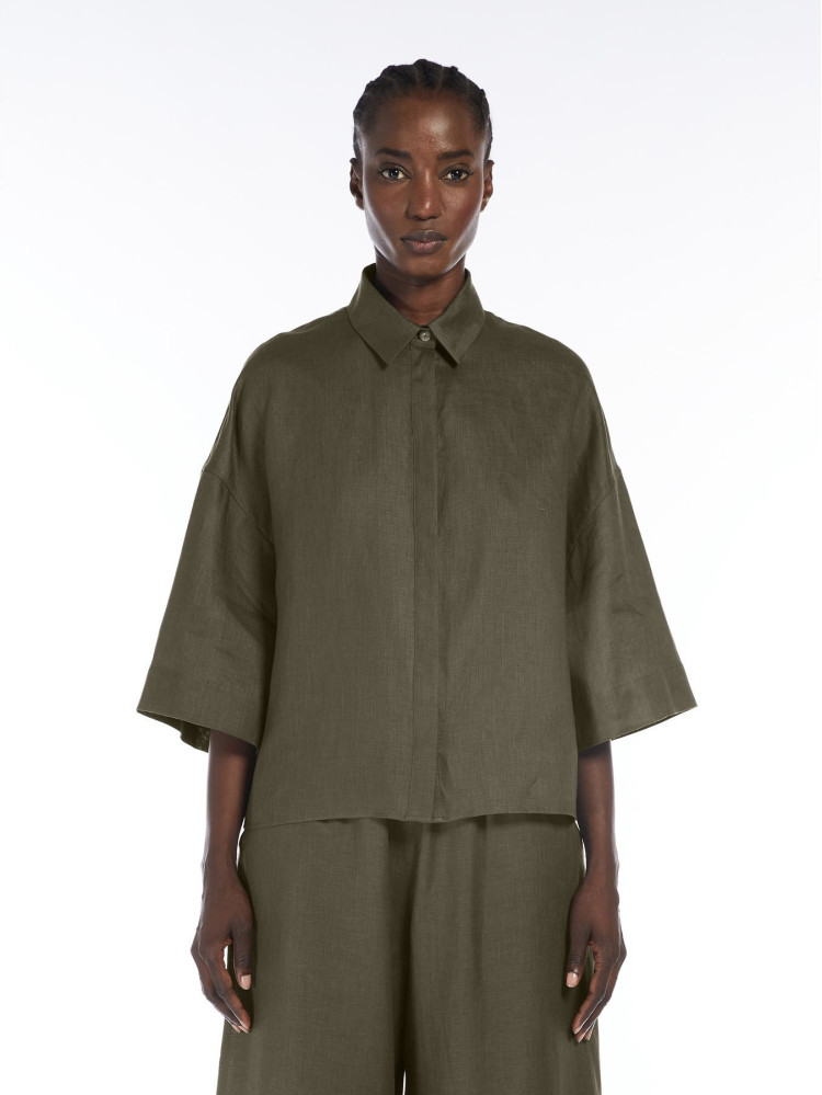 Сорочка з 3/4 рукавом Relaxed fit для жінок (478540), колір Зелений - №2