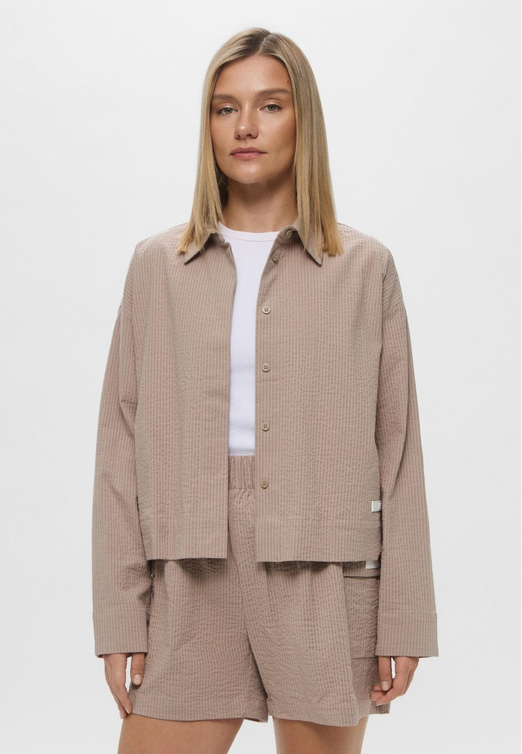 Сорочка з довгим рукавом Regular fit для жінок (478744), колір Бежевий - №2