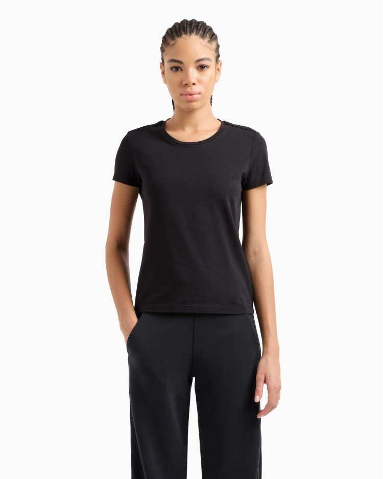 Футболка Slim Fit для жінок (478782), колір Чорний - №2