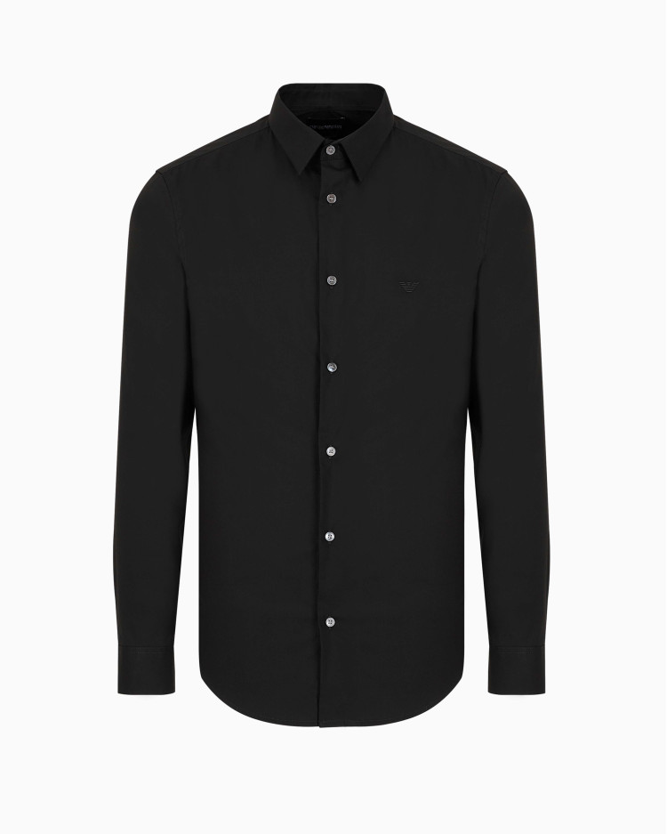 сорочка ділова Slim fit для чоловіків (478927), колір Чорний - №1