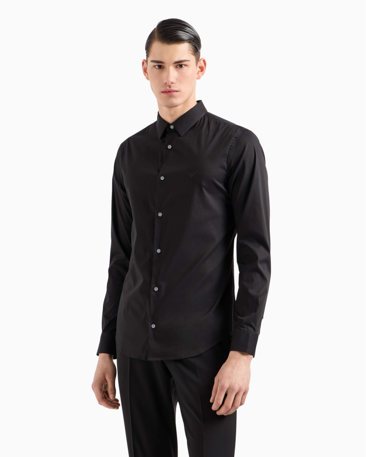 сорочка ділова Slim fit для чоловіків (478927), колір Чорний - №2