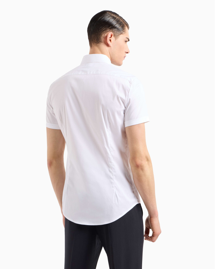 сорочка ділова з коротким рукавом Slim fit для чоловіків (478928), колір Білий - №4