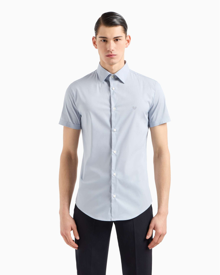 Сорочка деловая с коротким рукавом Slim Fit — фото 2