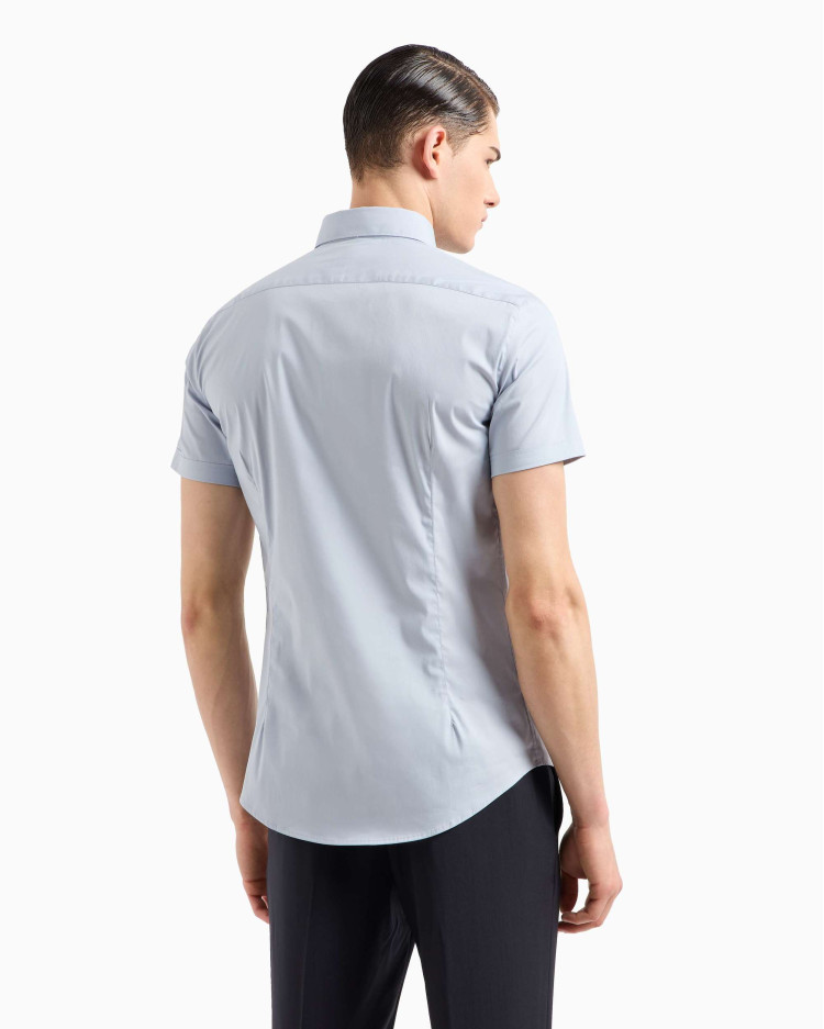 Сорочка деловая с коротким рукавом Slim Fit — фото 4