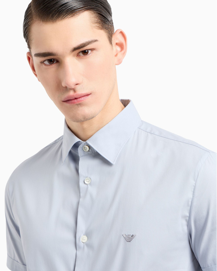 Сорочка деловая с коротким рукавом Slim Fit — фото 5