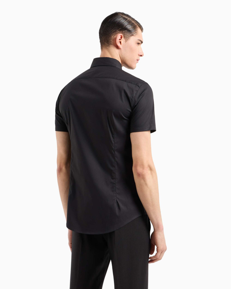 сорочка ділова з коротким рукавом Slim Fit для чоловіків (478931), колір Чорний - №4