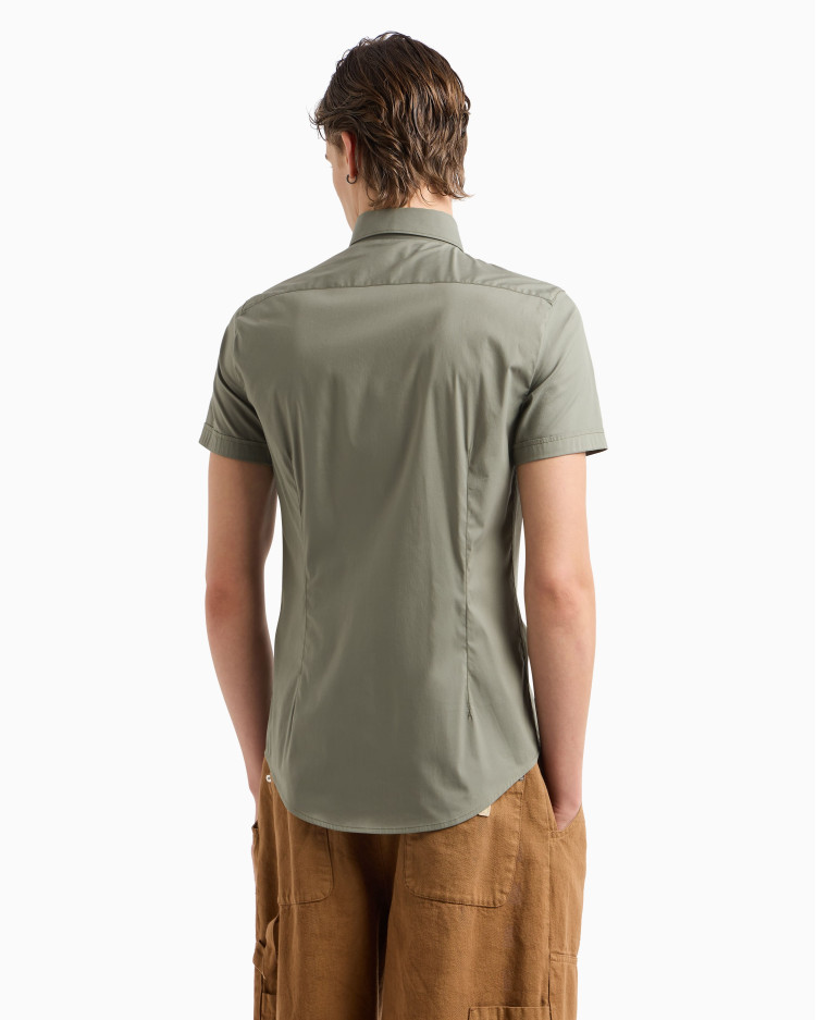 Сорочка повсякденна з коротким рукавом Slim fit для чоловіків (478932), колір Зелений - №4